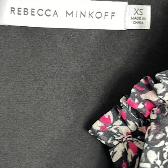 Rebecca Minkoff Top Womens size XS chiffon Blouse Floral Billie Boho preppy - Picture 11 of 14